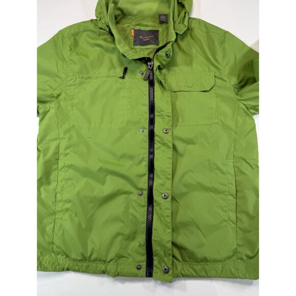 Ben Sherman Hooded Jacket Green Zip Away Hood Nylon Full Zip Men’s Large - Picture 4 of 11